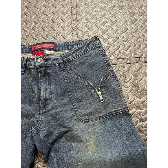 Parasuco Ergonomic Mens Y2K Vintage Flare Jeans Wide Leg Zipper Bootcut Size 33 - Picture 4 of 10